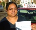 Beebee with Driving test pass certificate